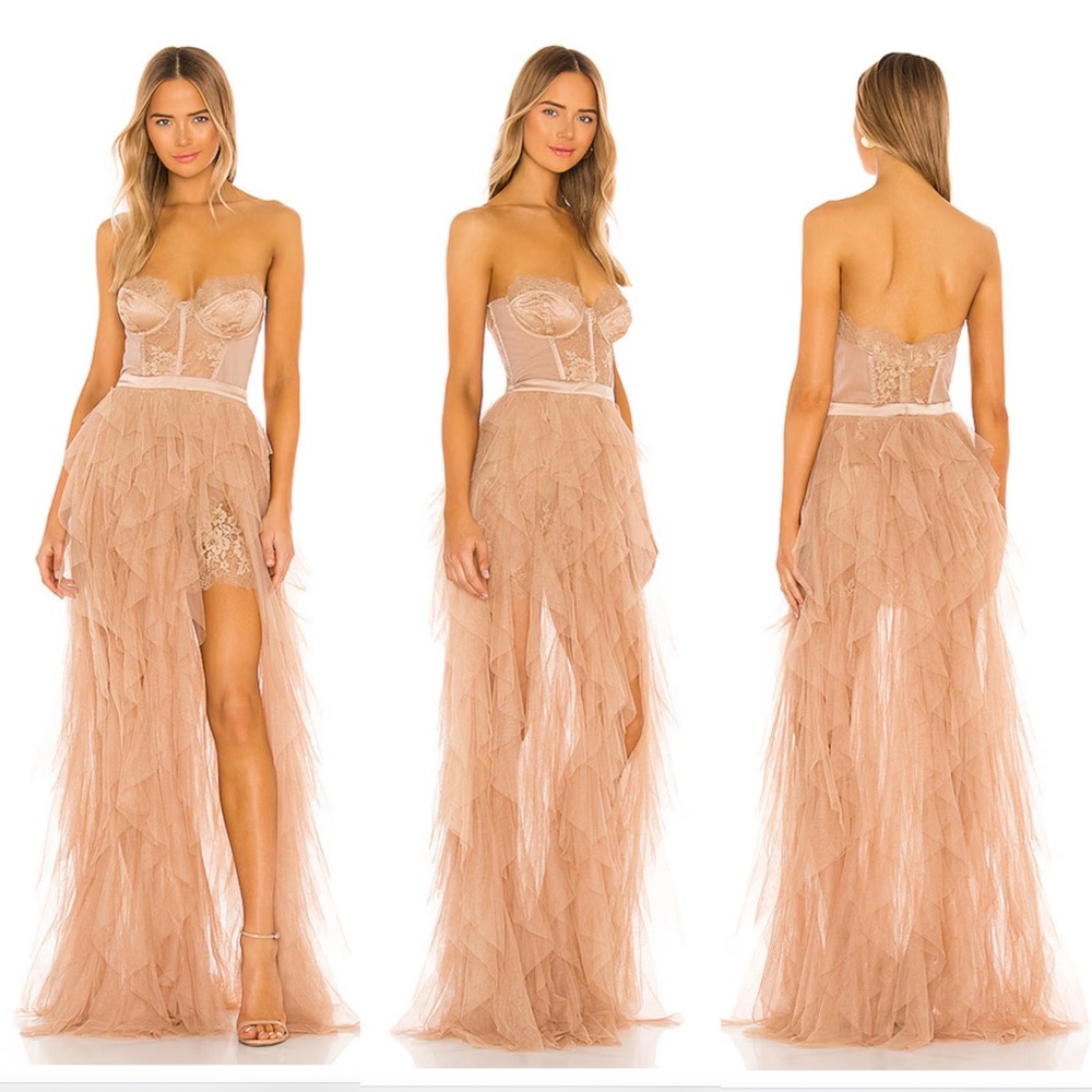 For Love And Lemons Nude Maxi Dress